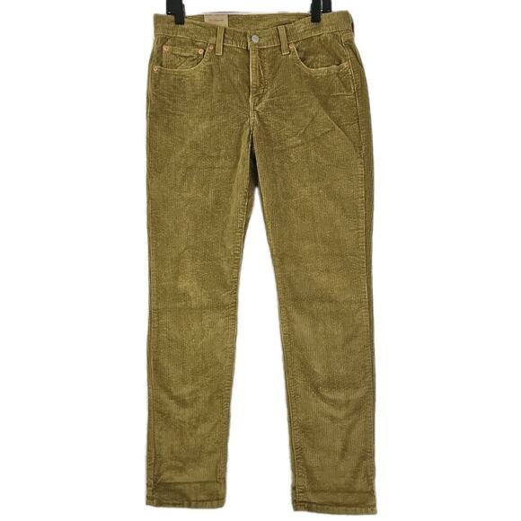 Levi's ~Woman Size 30×30~ Brown/Green Mid Rise Boyfriend Jeans CORDUROY NWT. - Picture 12 of 16